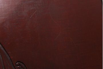 アンティーク家具　和製アンティーク　鎌倉彫・在銘　躍動感のある波の図が彫られた小引き出し(小物収納、卓上収納)