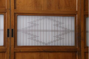 昭和初期　両面ガラス　日本風情漂う組子帯戸4枚セット(ガラス帯戸、引戸、建具)