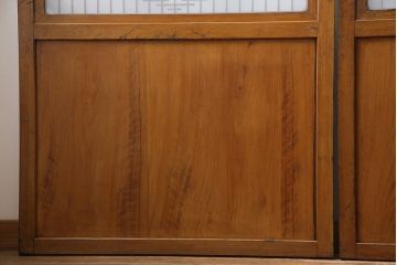 昭和初期　両面ガラス　日本風情漂う組子帯戸4枚セット(ガラス帯戸、引戸、建具)