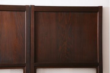 和製アンティーク　ラフジュオリジナルガラス入り　レトロモダンなガラス帯戸4枚セット(引戸、建具)