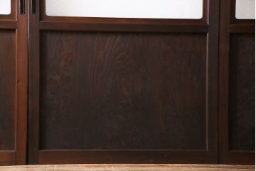 和製アンティーク　ラフジュオリジナルガラス入り　レトロモダンなガラス帯戸4枚セット(引戸、建具)