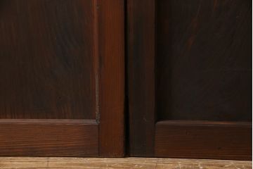 和製アンティーク　ラフジュオリジナルガラス入り　レトロモダンなガラス帯戸4枚セット(引戸、建具)