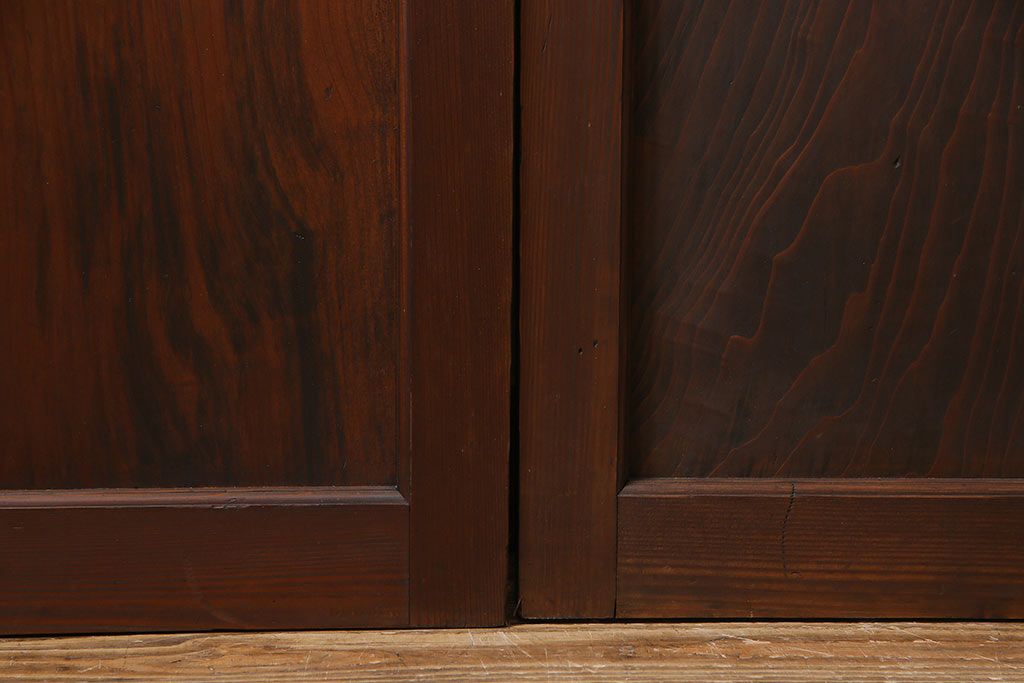 和製アンティーク　ラフジュオリジナルガラス入り　レトロモダンなガラス帯戸4枚セット(引戸、建具)