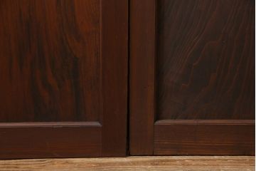 和製アンティーク　ラフジュオリジナルガラス入り　レトロモダンなガラス帯戸4枚セット(引戸、建具)