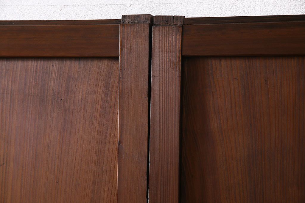 和製アンティーク　ラフジュオリジナルガラス入り　レトロモダンなガラス帯戸4枚セット(引戸、建具)