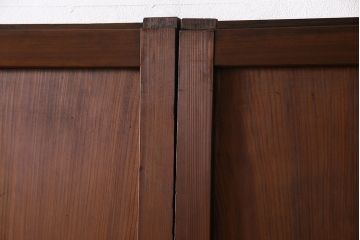 和製アンティーク　ラフジュオリジナルガラス入り　レトロモダンなガラス帯戸4枚セット(引戸、建具)