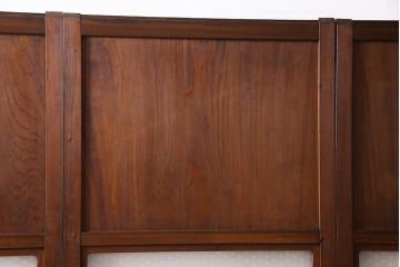 和製アンティーク　ラフジュオリジナルガラス入り　レトロモダンなガラス帯戸4枚セット(引戸、建具)