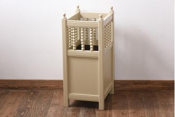 アンティーク雑貨　当店リペイント　ビンテージ　松本民芸家具　上品なデザインの傘立て(カサ立て、スタンド)