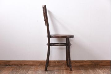 アンティーク家具　イギリスアンティーク　細身のシルエットが上品なベントウッドバンブーチェア(曲げ木、ダイニングチェア、椅子)(1)