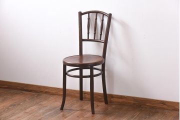 アンティーク家具　イギリスアンティーク　細身のシルエットが上品なベントウッドバンブーチェア(曲げ木、ダイニングチェア、椅子)(1)