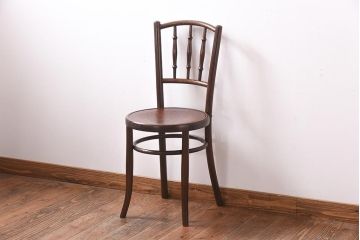 アンティーク家具　イギリスアンティーク　細身のシルエットが上品なベントウッドバンブーチェア(曲げ木、ダイニングチェア、椅子)(2)