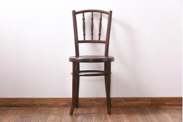 アンティーク家具　イギリスアンティーク　細身のシルエットが上品なベントウッドバンブーチェア(曲げ木、ダイニングチェア、椅子)(2)