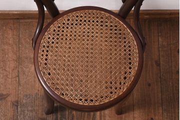 アンティーク家具　イギリスアンティーク　編み座面　ベントウッドバルーンバックチェア(曲げ木、ダブルループ、椅子)