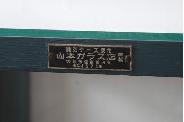 ペイント家具　縦型デザイン　シックなペイントカラーが素敵なガラスケース(ショーケース、飾り棚、陳列棚)