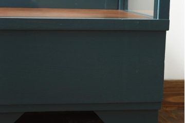 ペイント家具　縦型デザイン　シックなペイントカラーが素敵なガラスケース(ショーケース、飾り棚、陳列棚)