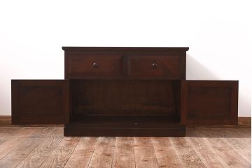 中古美品　松本民芸家具　なめらかな質感のサイドキャビネット(サイドボード、収納棚、チェスト)