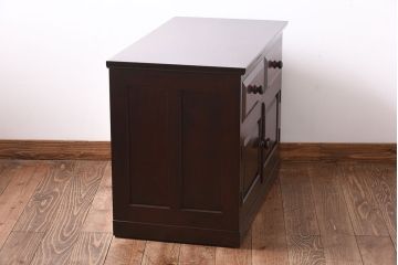 中古美品　松本民芸家具　なめらかな質感のサイドキャビネット(サイドボード、収納棚、チェスト)