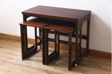 北欧家具 A.H McINTOSH(マッキントッシュ)　多機能なネストテーブル(エクステンションテーブル、サイドテーブル、コーヒーテーブル)