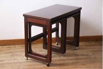 北欧家具 A.H McINTOSH(マッキントッシュ)　多機能なネストテーブル(エクステンションテーブル、サイドテーブル、コーヒーテーブル)
