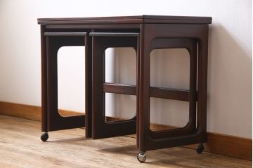 北欧家具 A.H McINTOSH(マッキントッシュ)　多機能なネストテーブル(エクステンションテーブル、サイドテーブル、コーヒーテーブル)