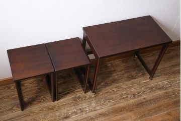 北欧家具 A.H McINTOSH(マッキントッシュ)　多機能なネストテーブル(エクステンションテーブル、サイドテーブル、コーヒーテーブル)