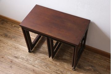 北欧家具 A.H McINTOSH(マッキントッシュ)　多機能なネストテーブル(エクステンションテーブル、サイドテーブル、コーヒーテーブル)
