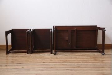 北欧家具 A.H McINTOSH(マッキントッシュ)　多機能なネストテーブル(エクステンションテーブル、サイドテーブル、コーヒーテーブル)