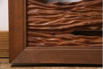 ビンテージ　屋久杉材　複雑な彫刻が目を引く欄間(明り取り、明かり取り)(1)