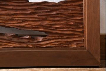 ビンテージ　屋久杉材　複雑な彫刻が目を引く欄間(明り取り、明かり取り)(2)