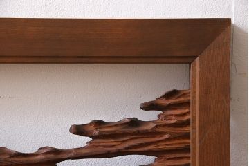ビンテージ　屋久杉材　複雑な彫刻が目を引く欄間(明り取り、明かり取り)(2)