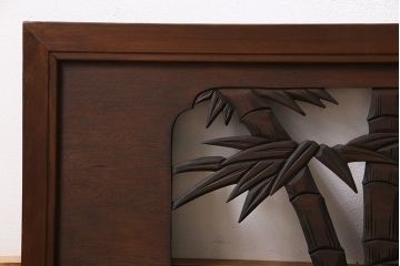 昭和中期　虎に竹　躍動感あふれる透かし彫りが目を引く欄間(ディスプレイ雑貨、明り取り)