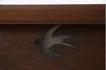 和製アンティーク　昭和初期　波千鳥　素朴な味わいが魅力的な透かし欄間(はめ殺し戸)(1)