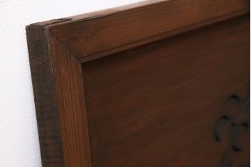 和製アンティーク　昭和初期　波千鳥　素朴な味わいが魅力的な透かし欄間(はめ殺し戸)(2)