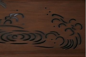 和製アンティーク　昭和初期　波千鳥　素朴な味わいが魅力的な透かし欄間(はめ殺し戸)(2)