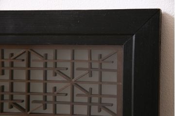 和製アンティーク　両面ガラス　組子の細かな意匠が美しい欄間(はめ殺し戸)(1)