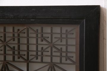 和製アンティーク　両面ガラス　組子の細かな意匠が美しい欄間(はめ殺し戸)(2)