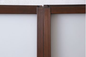 和製アンティーク　昭和期　上品な組子の意匠が目を引くガラス戸(引き戸、建具)4枚セット