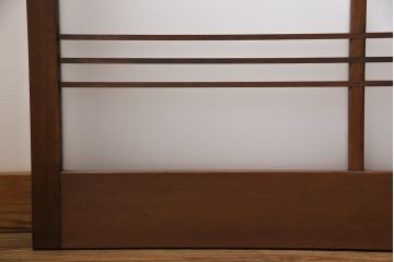 和製アンティーク　昭和期　上品な組子の意匠が目を引くガラス戸(引き戸、建具)4枚セット