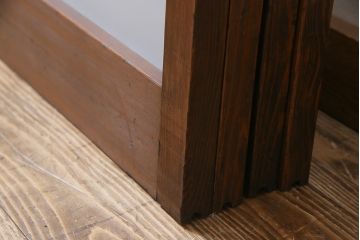 和製アンティーク　昭和期　上品な組子の意匠が目を引くガラス戸(引き戸、建具)4枚セット