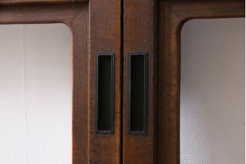 和製アンティーク　昭和期　上品な組子の意匠が目を引くガラス戸(引き戸、建具)4枚セット