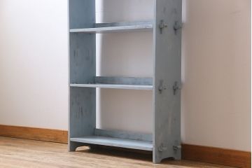 ペイント家具　薄型が使い勝手の良いフレンチシャビーな本棚(飾り棚、ウッドシェルフ)