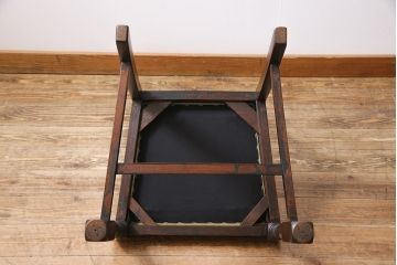 アンティーク家具　イギリスアンティーク　オーク材　背もたれのデザインが特徴的なチェア(ダイニングチェア、ワークチェア、椅子)(1)