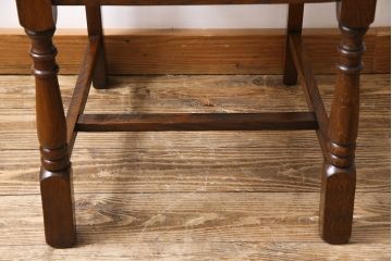 アンティーク家具　イギリスアンティーク　オーク材　背もたれのデザインが特徴的なチェア(ダイニングチェア、ワークチェア、椅子)(2)