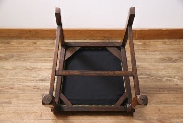 アンティーク家具　イギリスアンティーク　オーク材　背もたれのデザインが特徴的なチェア(ダイニングチェア、ワークチェア、椅子)(2)