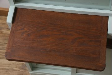 レトロ家具　昭和レトロ　引き出せる作業台付き　懐かしさ漂うペイントの食器棚(カップボード、収納棚)