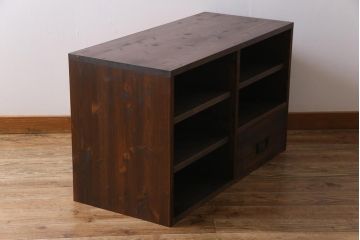 和製アンティーク　リメイク家具　古い箪笥の引き出しを利用したローボード(テレビボード、収納棚)
