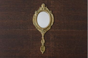 アンティーク雑貨　フランスアンティーク　優美なデザインが魅力の小振りなハンドミラー(手鏡)