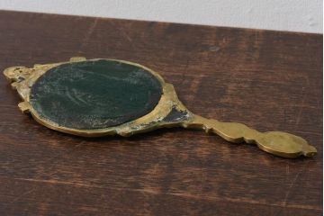アンティーク雑貨　フランスアンティーク　優美なデザインが魅力の小振りなハンドミラー(手鏡)