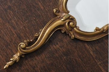 アンティーク雑貨　フランスアンティーク　アカンサスの装飾が目を惹く豪華なハンドミラー(手鏡)