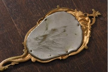 アンティーク雑貨　フランスアンティーク　アカンサスの装飾が目を惹く豪華なハンドミラー(手鏡)
